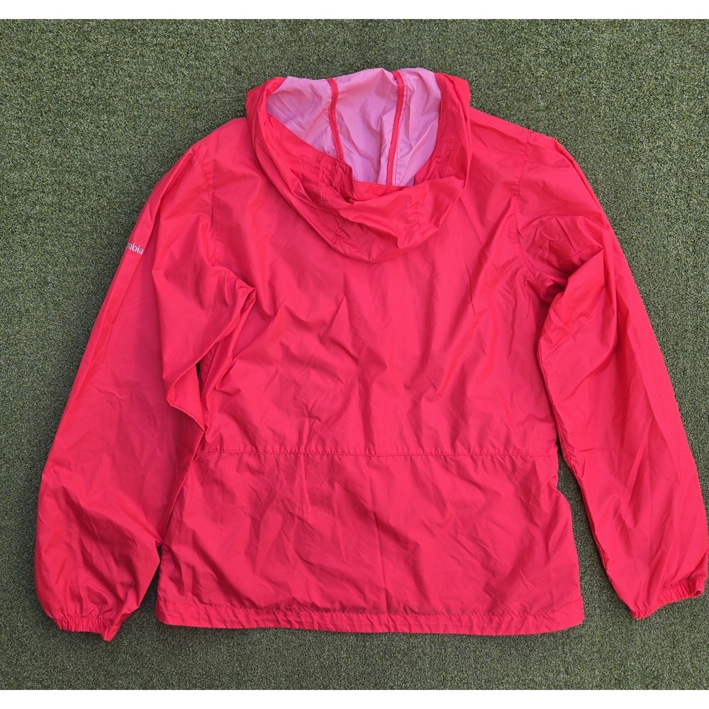 Columbia Windbreaker Jacket Women's M Pink Hooded Lightweight Zip Rain Coat - Picture 4 of 11